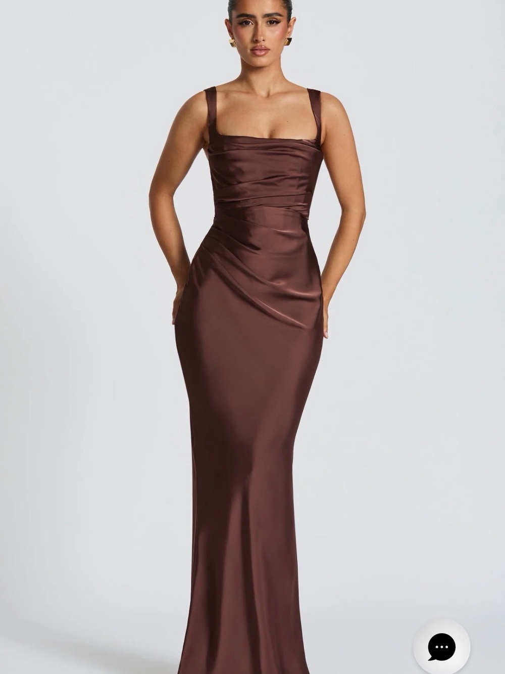 BABYBOO plum brown Calanthe Maxi Dress & neck scarf